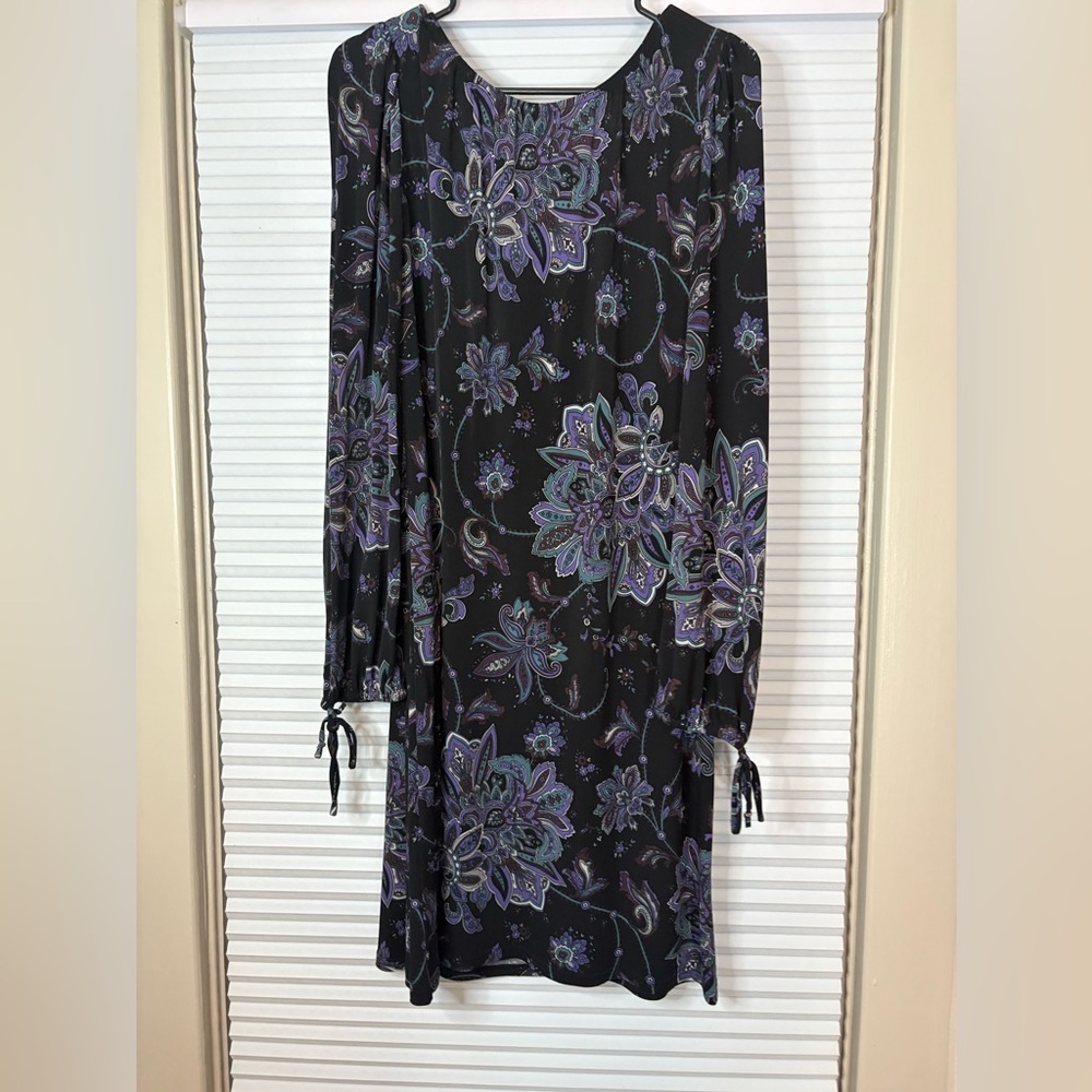 Western Paisley Long Sleeve Lace Up Mini Dress - Picture 7 of 12